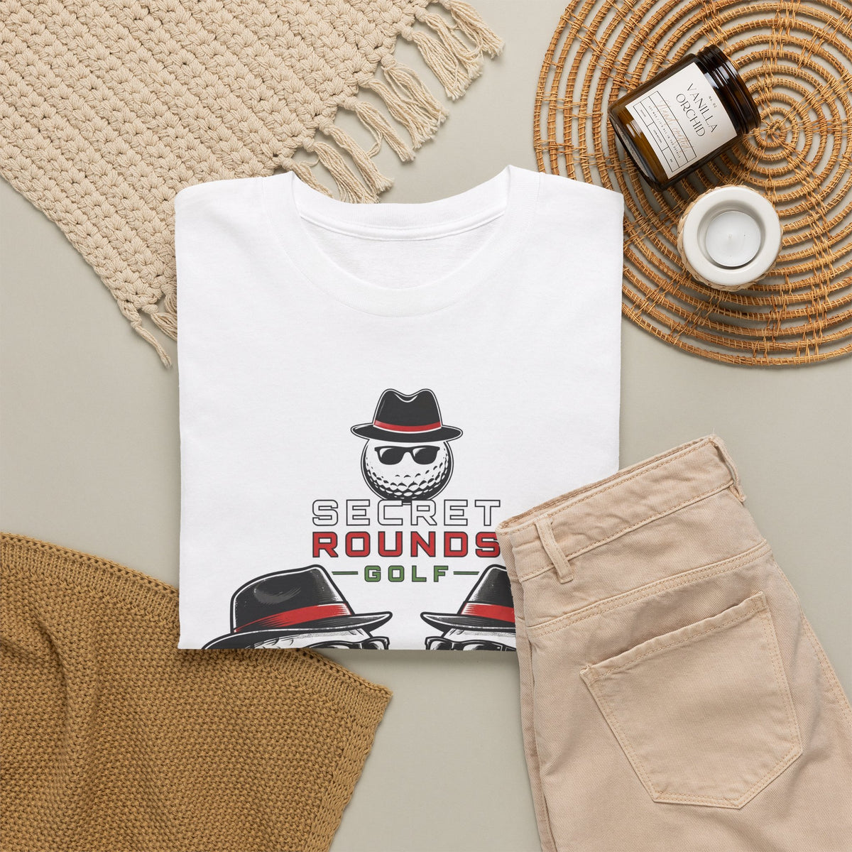 Secret Rounds Golf – Debrief (White Unisex Tee)