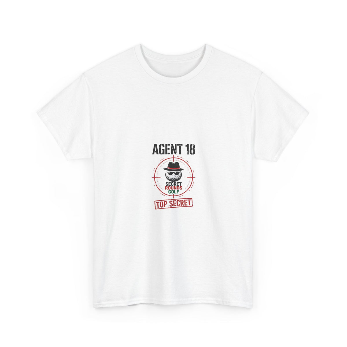Secret Rounds Golf – Agent 18 (White Unisex Tee)