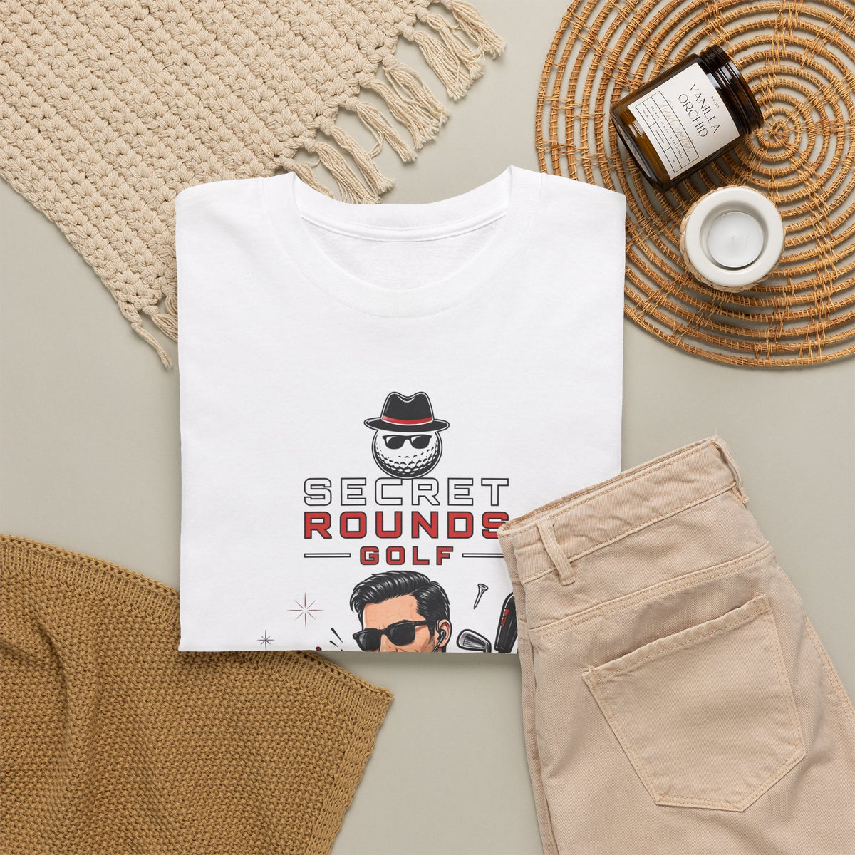 Secret Rounds Golf – Mission Accomplished (White Unisex Tee)