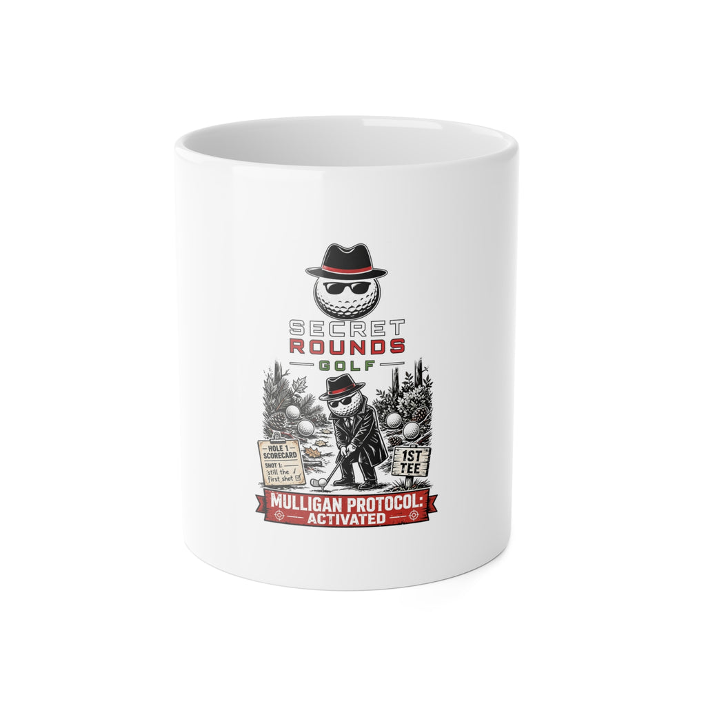 Secret Rounds Golf – Mulligan Protocol (White Mug 11oz)