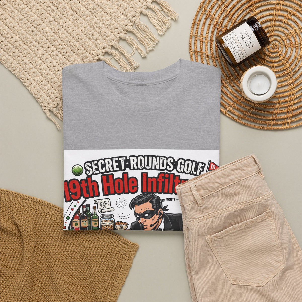 Secret Rounds Golf – 19th Hole Infiltration (White Unisex Tee)