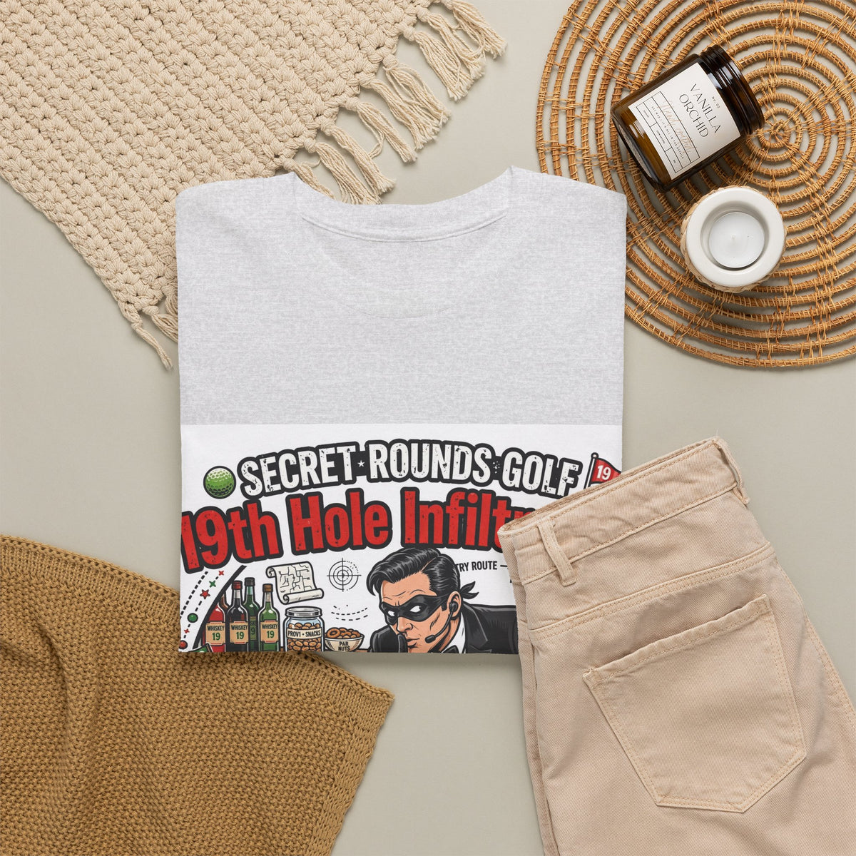 Secret Rounds Golf – 19th Hole Infiltration (White Unisex Tee)