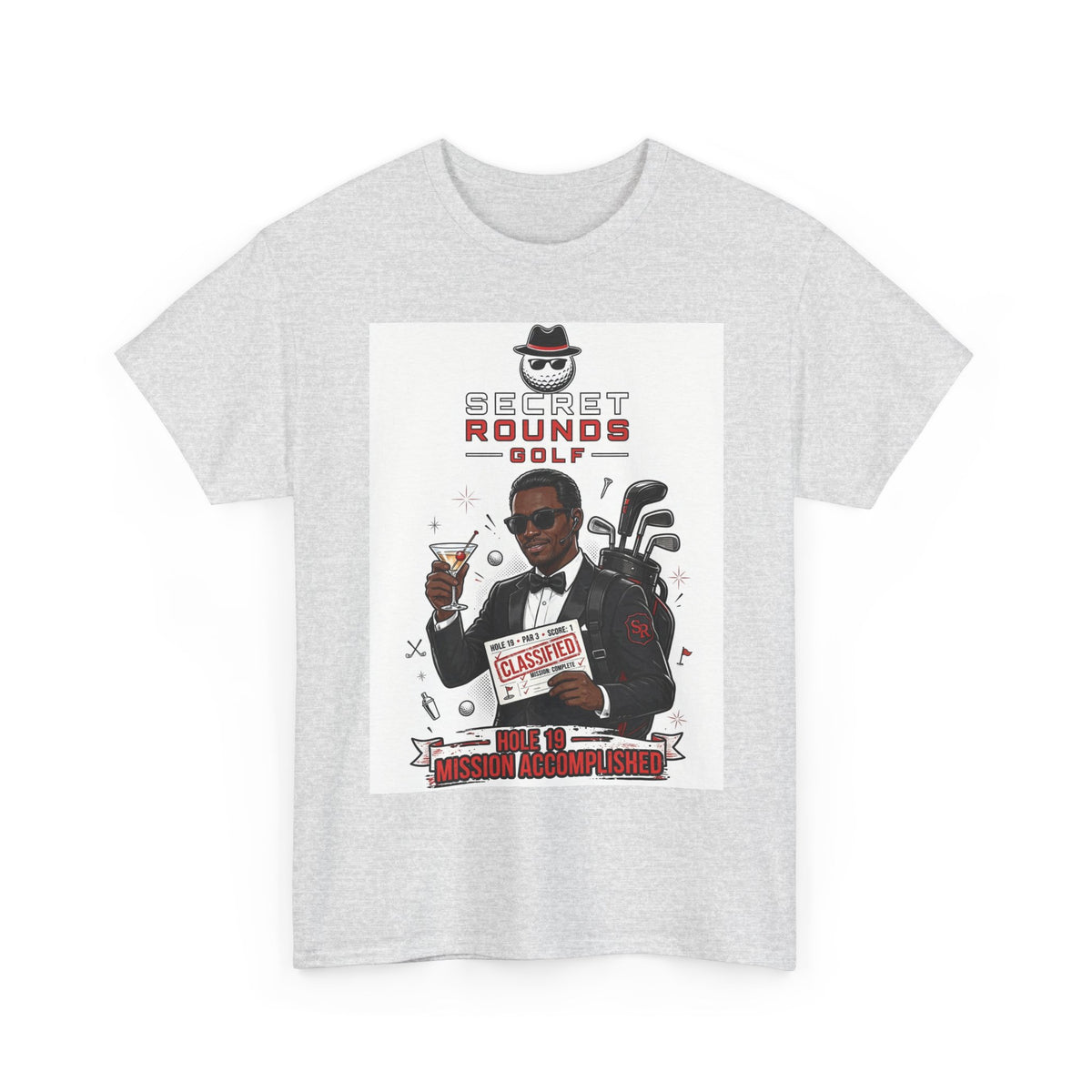 Secret Rounds Golf – Mission Accomplished AA Edition (White Unisex Tee)