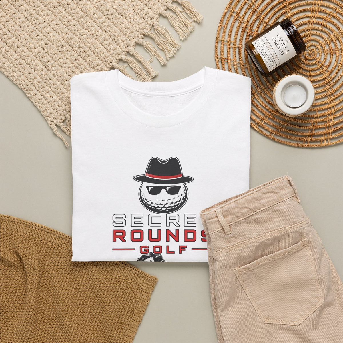 Secret Rounds Golf – License to Chill (White Unisex Tee)