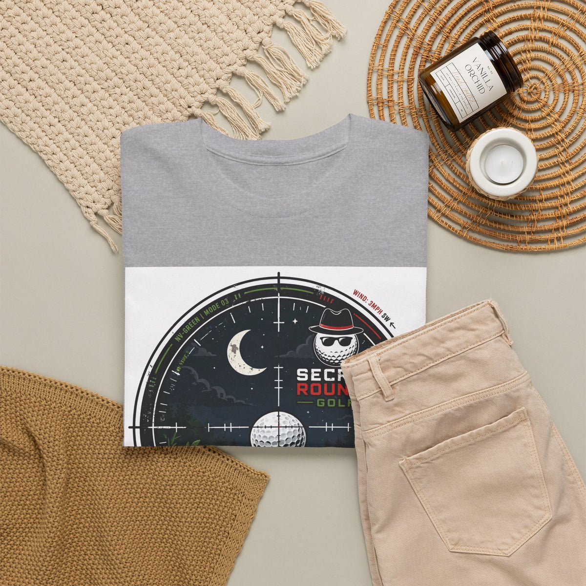 Secret Rounds Golf – Operation: Sneaky Links — Target: Par (White Unisex Tee)