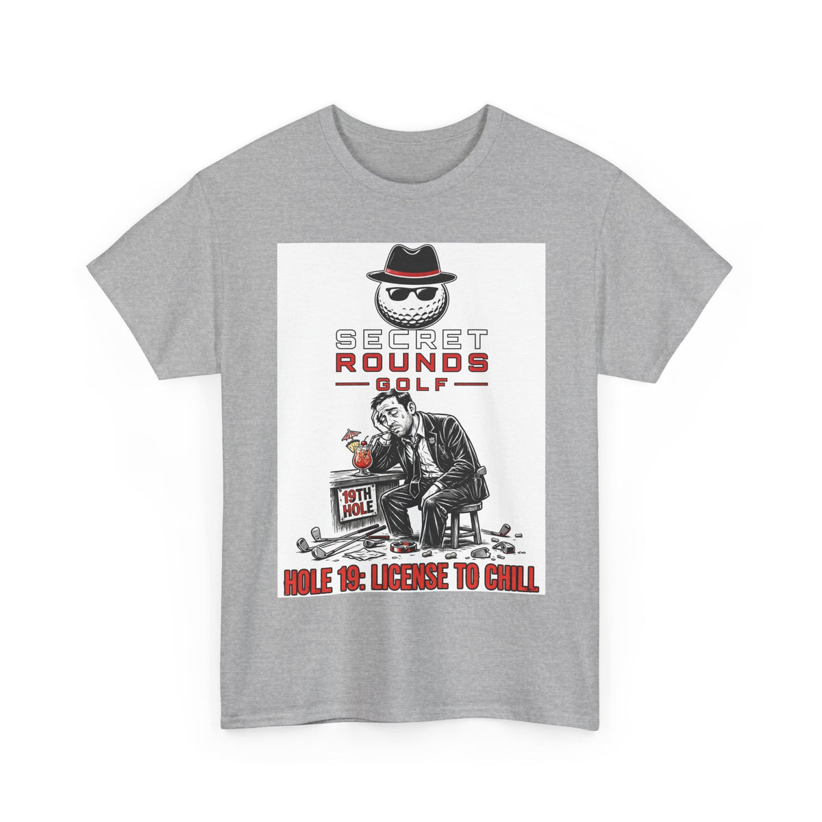 Secret Rounds Golf – License to Chill (White Unisex Tee)