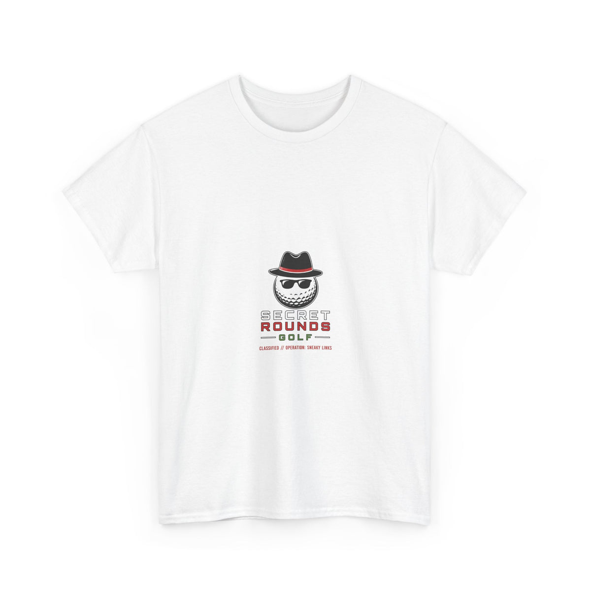 Secret Rounds Golf – Operation: Sneaky Links (White Unisex Tee)