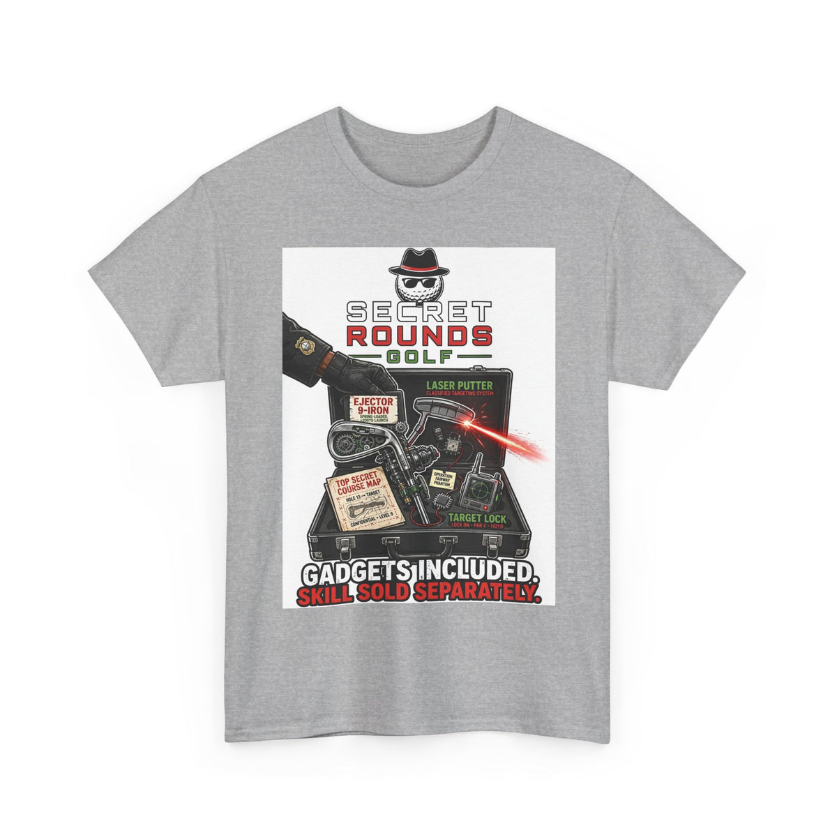Secret Rounds Golf – Gadgets Included AA Edition (White Unisex Tee)