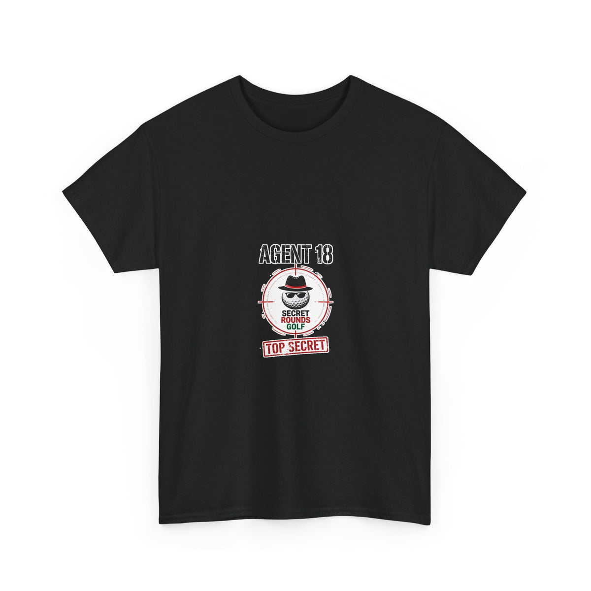 Secret Rounds Golf – Agent 18 (Black Unisex Tee)