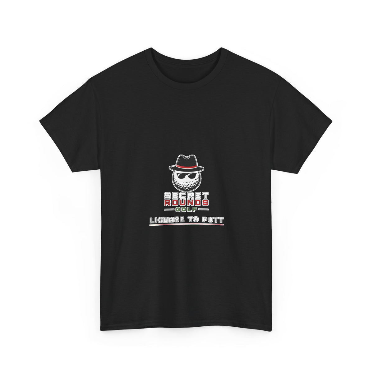 Secret Rounds Golf – License to Putt (Black Unisex Tee)