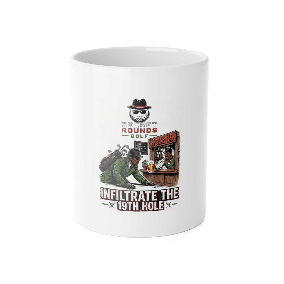 Secret Rounds Golf – Infiltration AA Edition (White Mug 11oz)