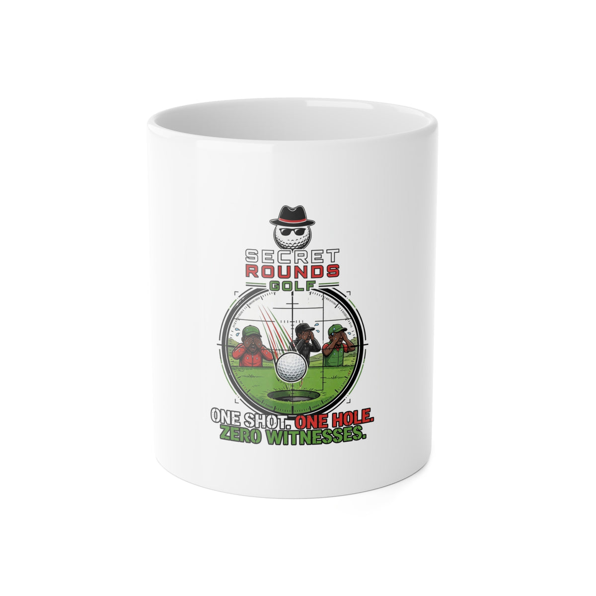 Secret Rounds Golf – Zero Witnesses AA Edition (White Mug 11oz)