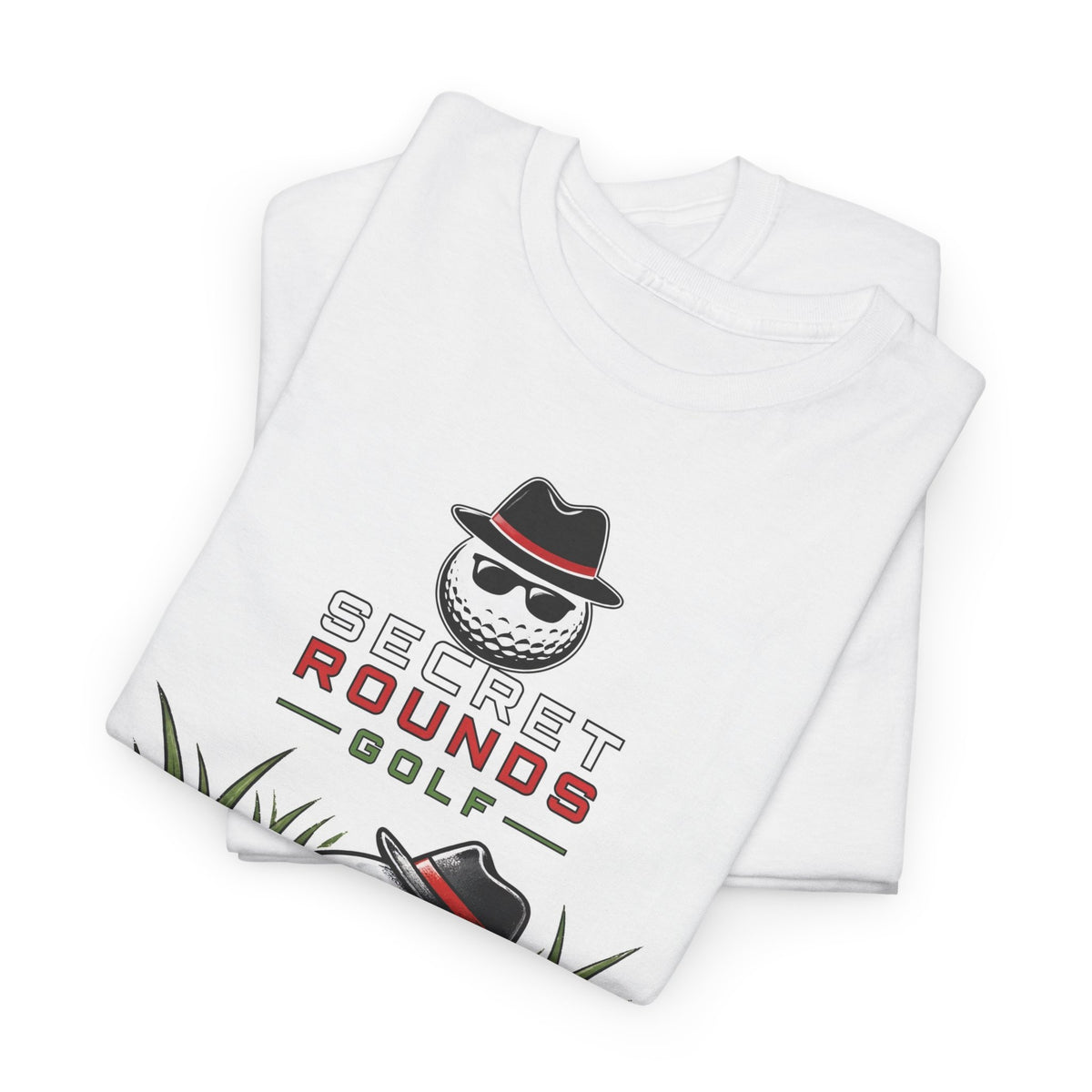 Secret Rounds Golf – Undercover in the Rough (White Unisex Tee)