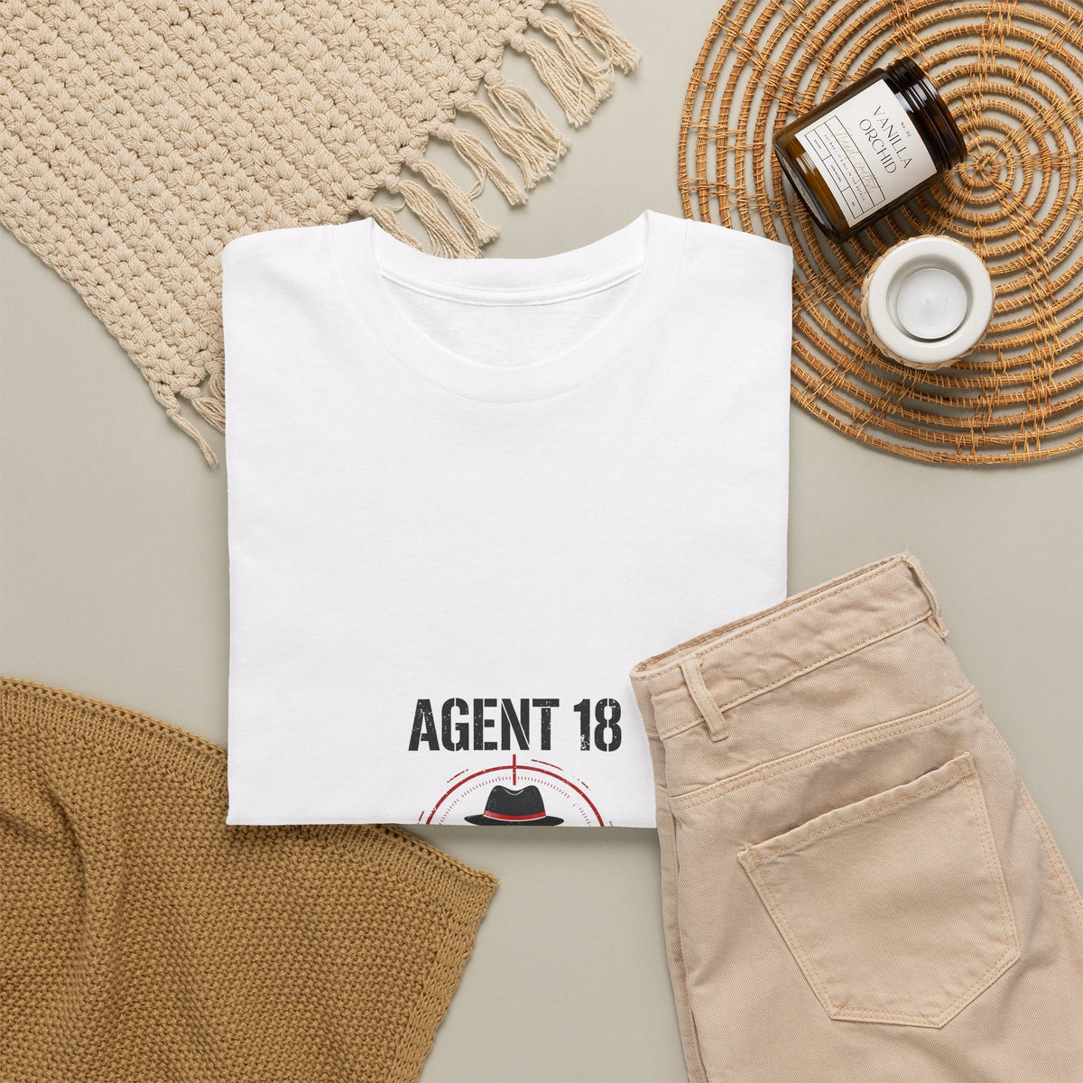 Secret Rounds Golf – Agent 18 (White Unisex Tee)