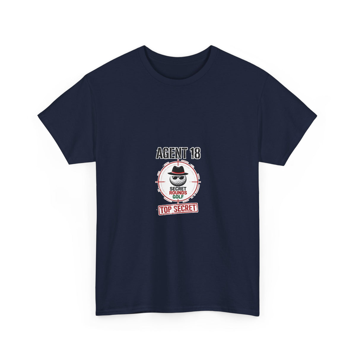 Secret Rounds Golf – Agent 18 (White Unisex Tee)