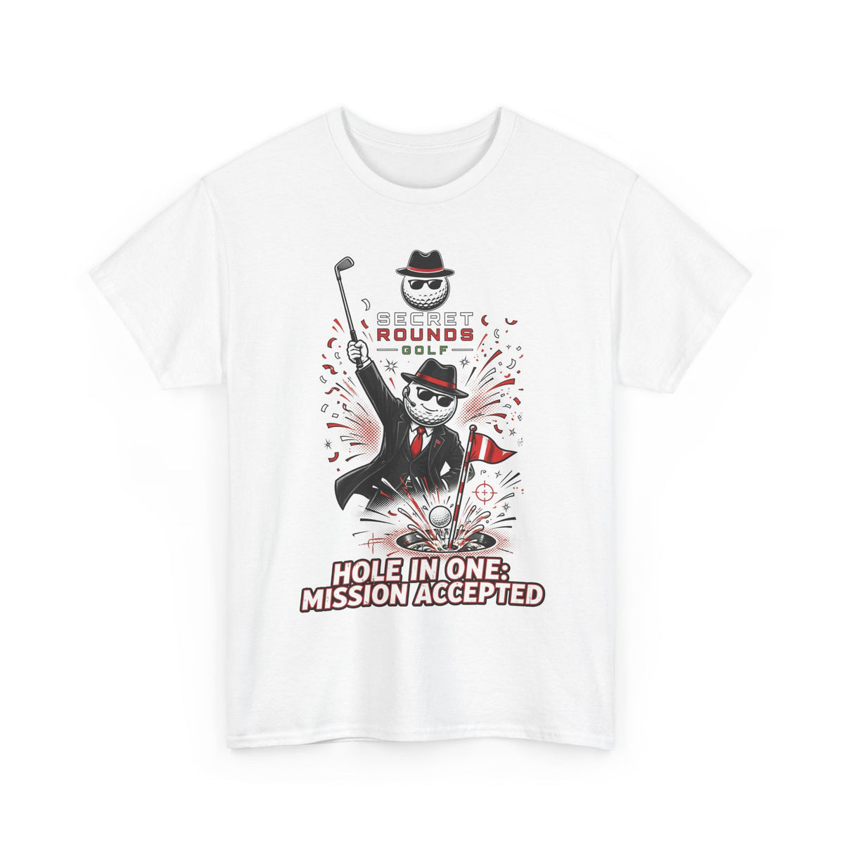 Secret Rounds Golf – Mission Accepted (White Unisex Tee)