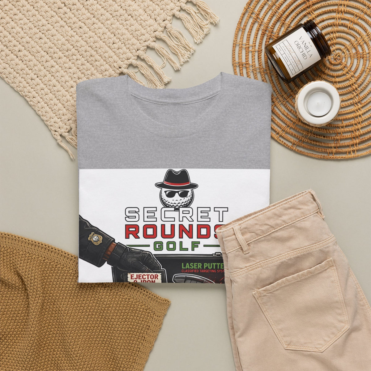 Secret Rounds Golf – Gadgets Included AA Edition (White Unisex Tee)