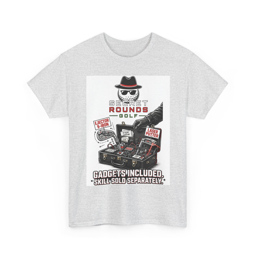 Secret Rounds Golf – Gadgets Included (White Unisex Tee)