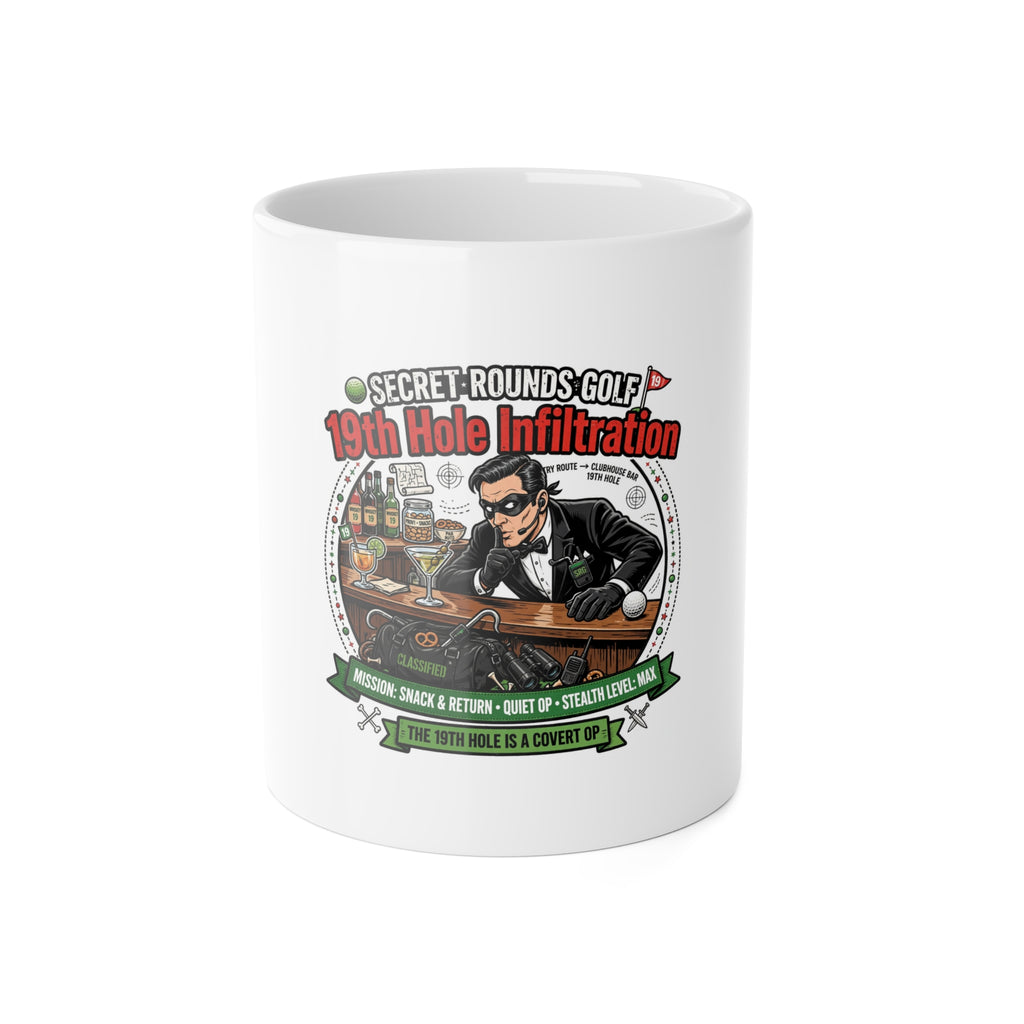 Secret Rounds Golf – 19th Hole Infiltration (White Mug 11oz)