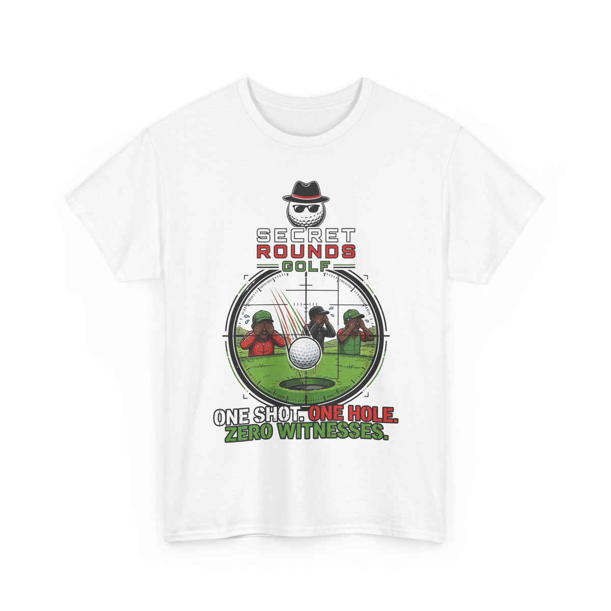 Secret Rounds Golf – Zero Witnesses AA Edition (White Unisex Tee)
