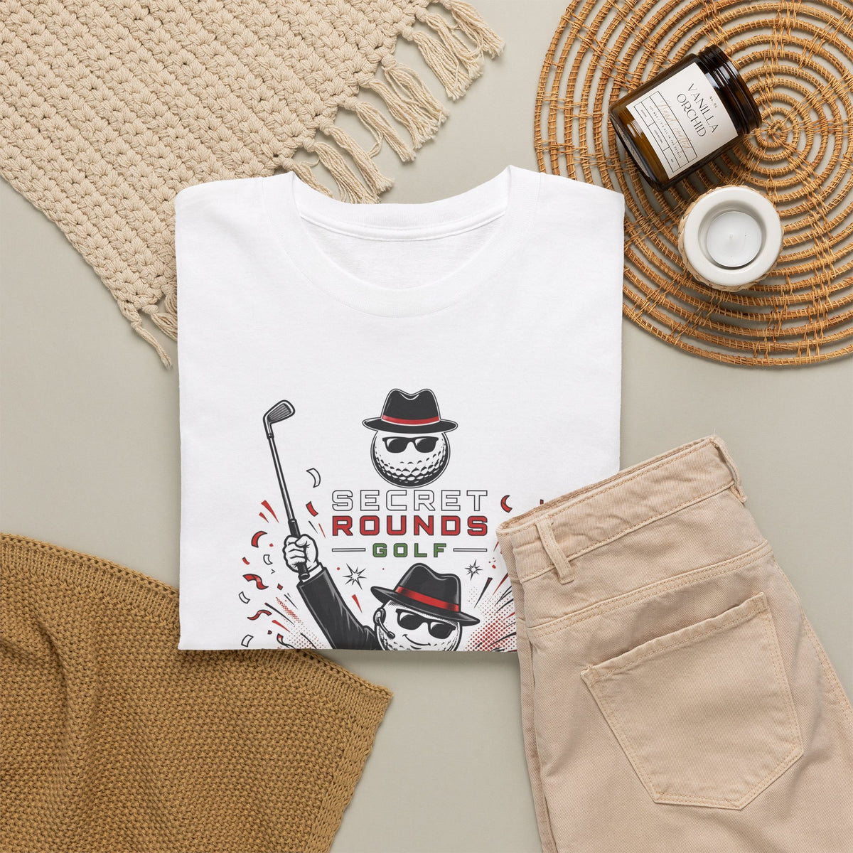 Secret Rounds Golf – Mission Accepted (White Unisex Tee)