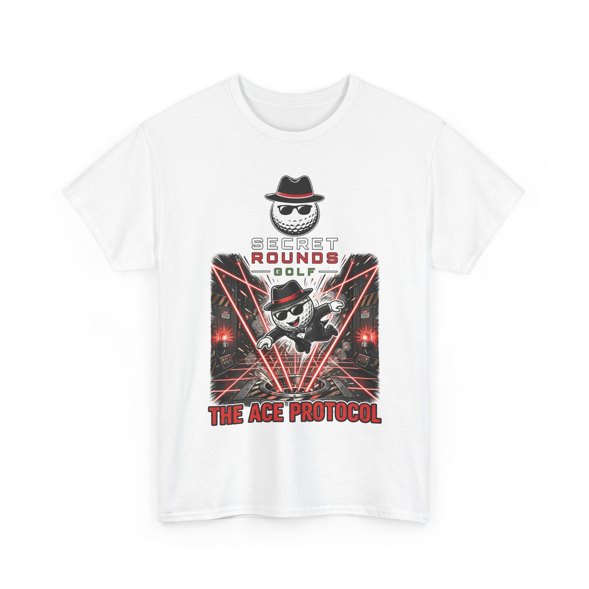 Secret Rounds Golf – The Ace Protocol (White Unisex Tee)