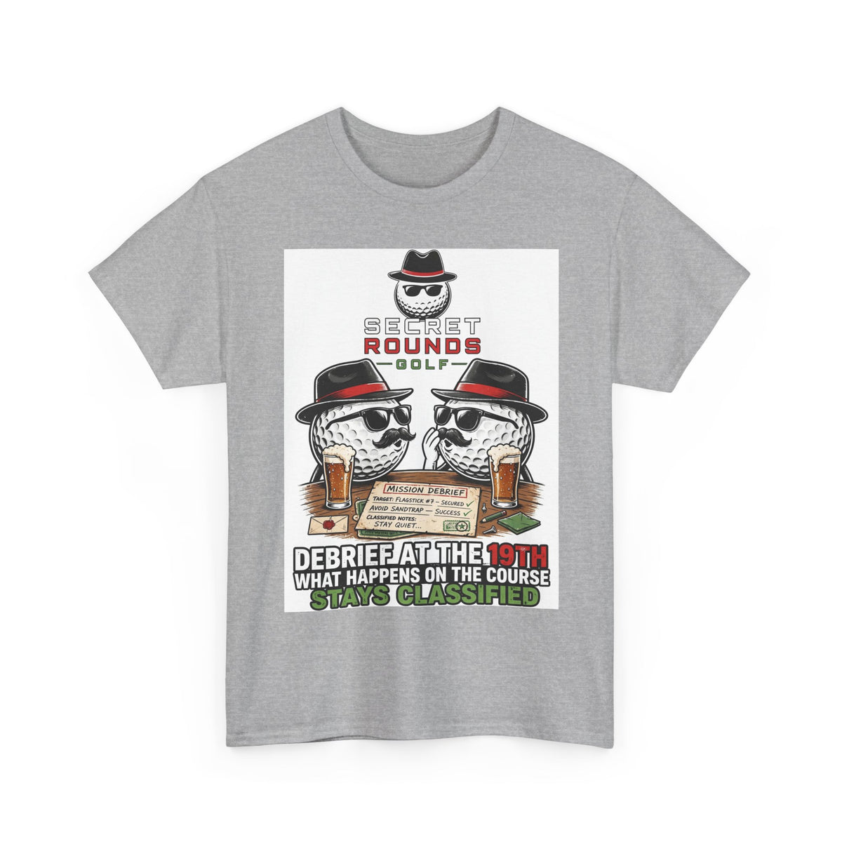 Secret Rounds Golf – Debrief (White Unisex Tee)