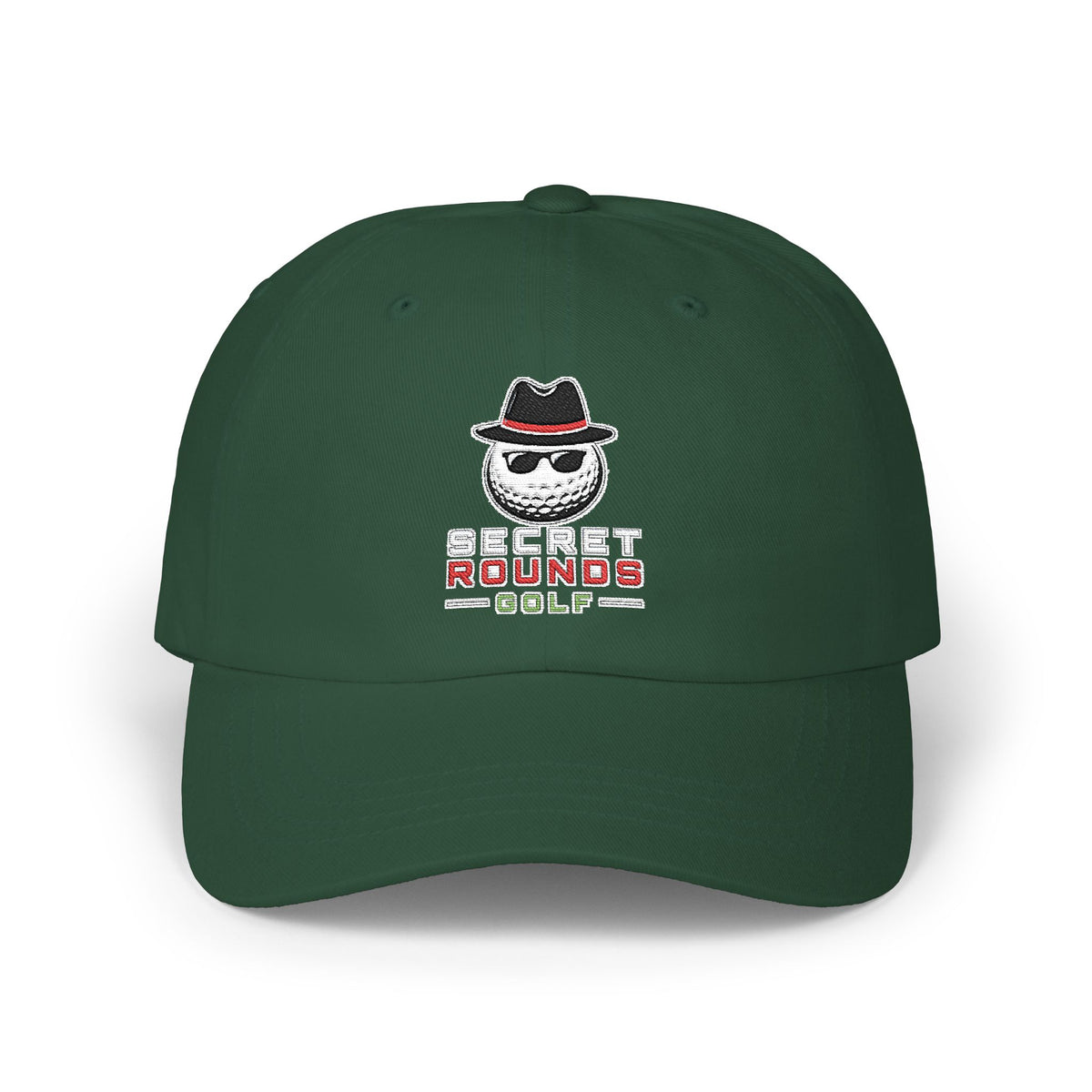 Secret Rounds Golf – Master Logo Embroidered Dad Cap (Black)