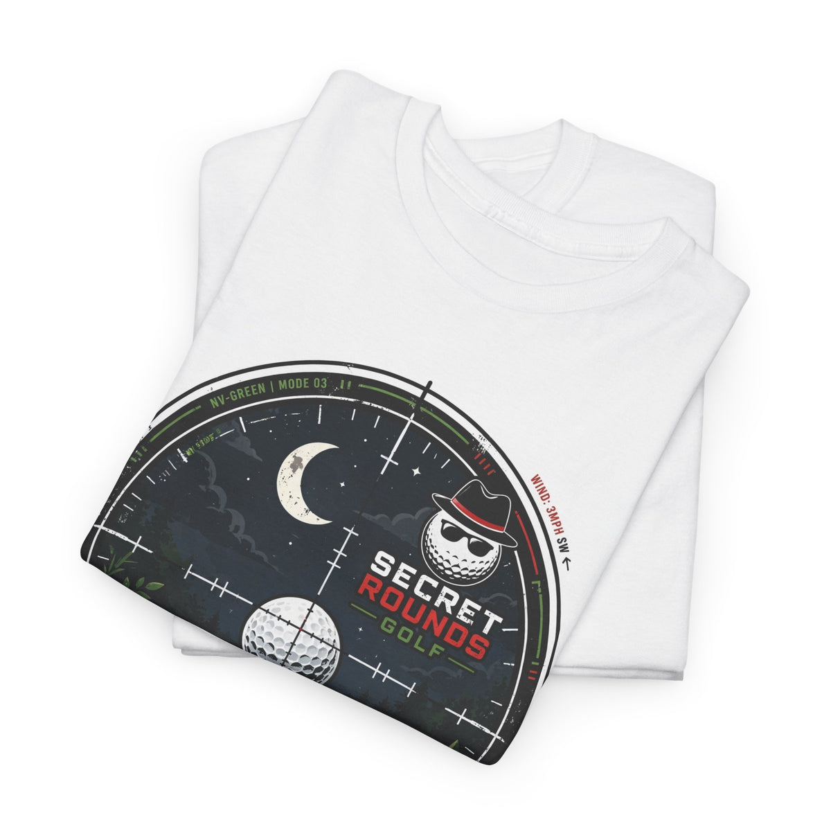 Secret Rounds Golf – Operation: Sneaky Links — Target: Par (White Unisex Tee)