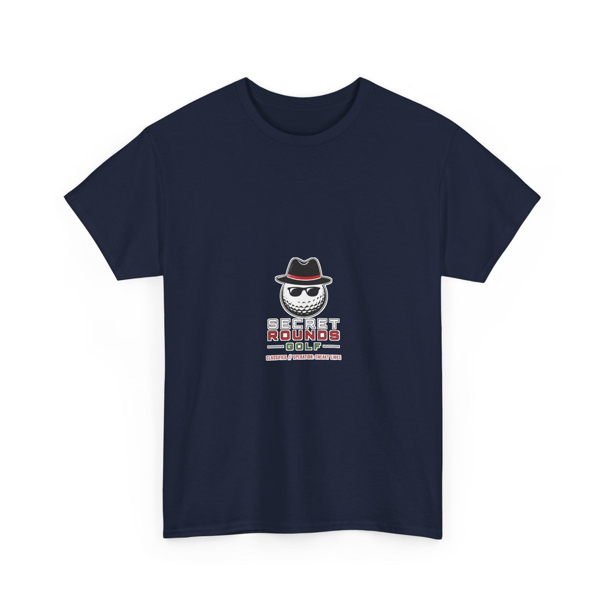 Secret Rounds Golf – Operation: Sneaky Links (White Unisex Tee)