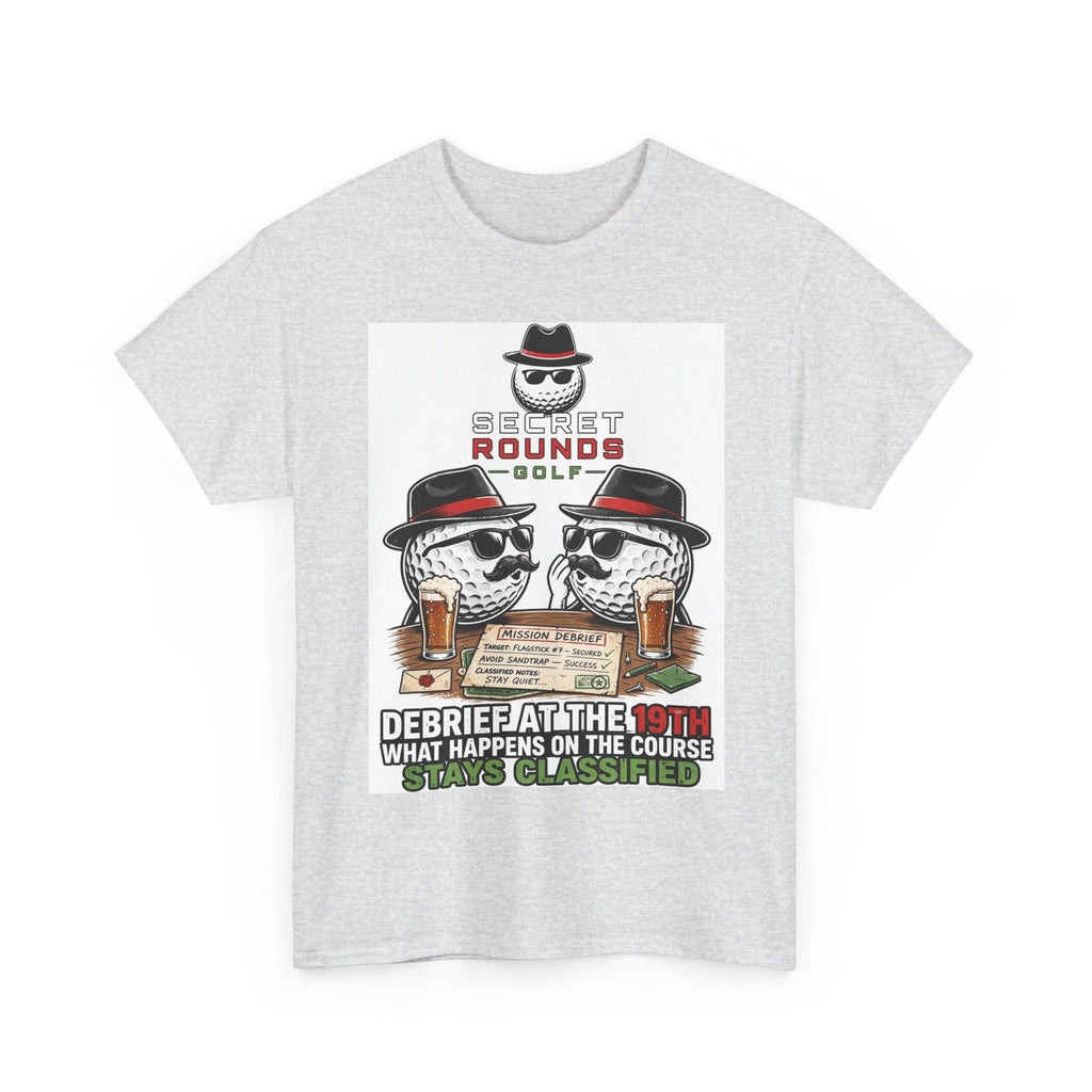 Secret Rounds Golf – Debrief (White Unisex Tee)