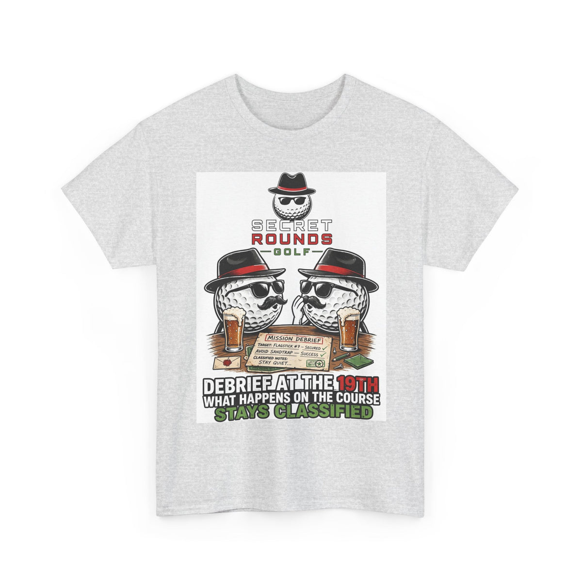 Secret Rounds Golf – Debrief (White Unisex Tee)