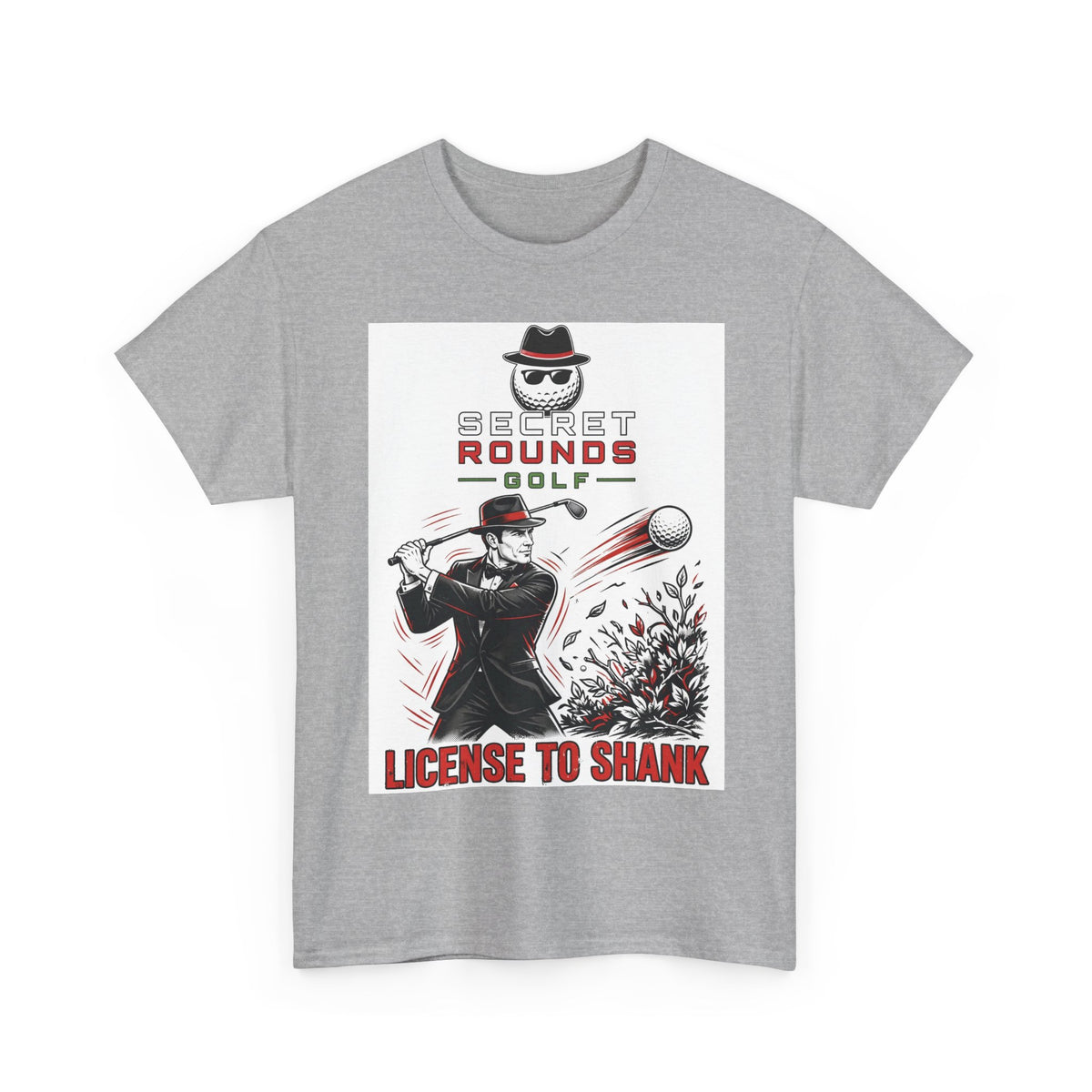 Secret Rounds Golf – License to Shank (White Unisex Tee)