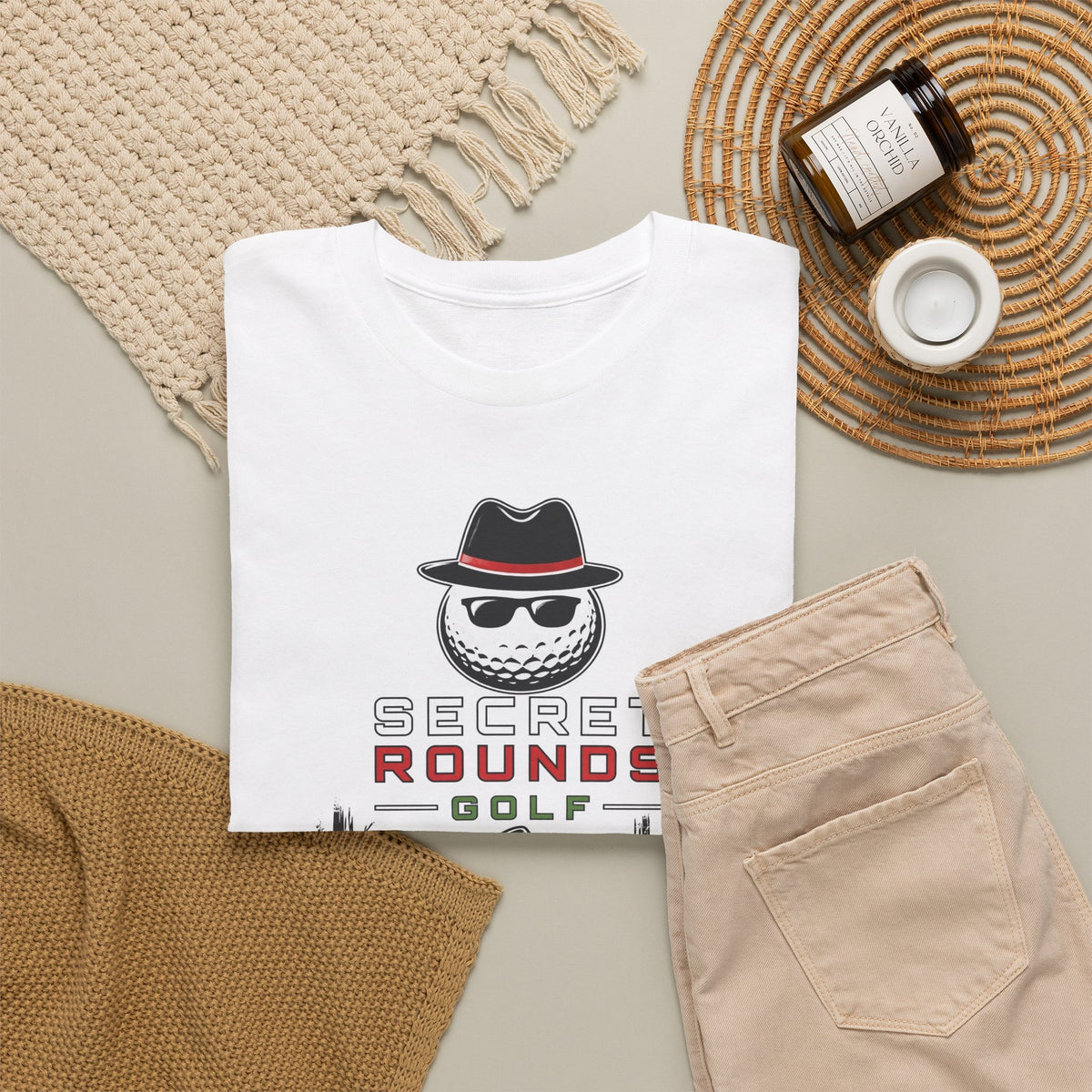 Secret Rounds Golf – Mulligan Protocol (White Unisex Tee)