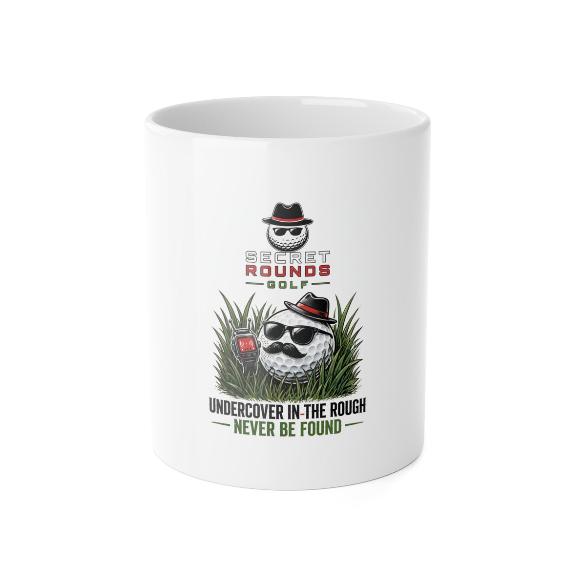 Secret Rounds Golf – Undercover in the Rough (White Mug 11oz)