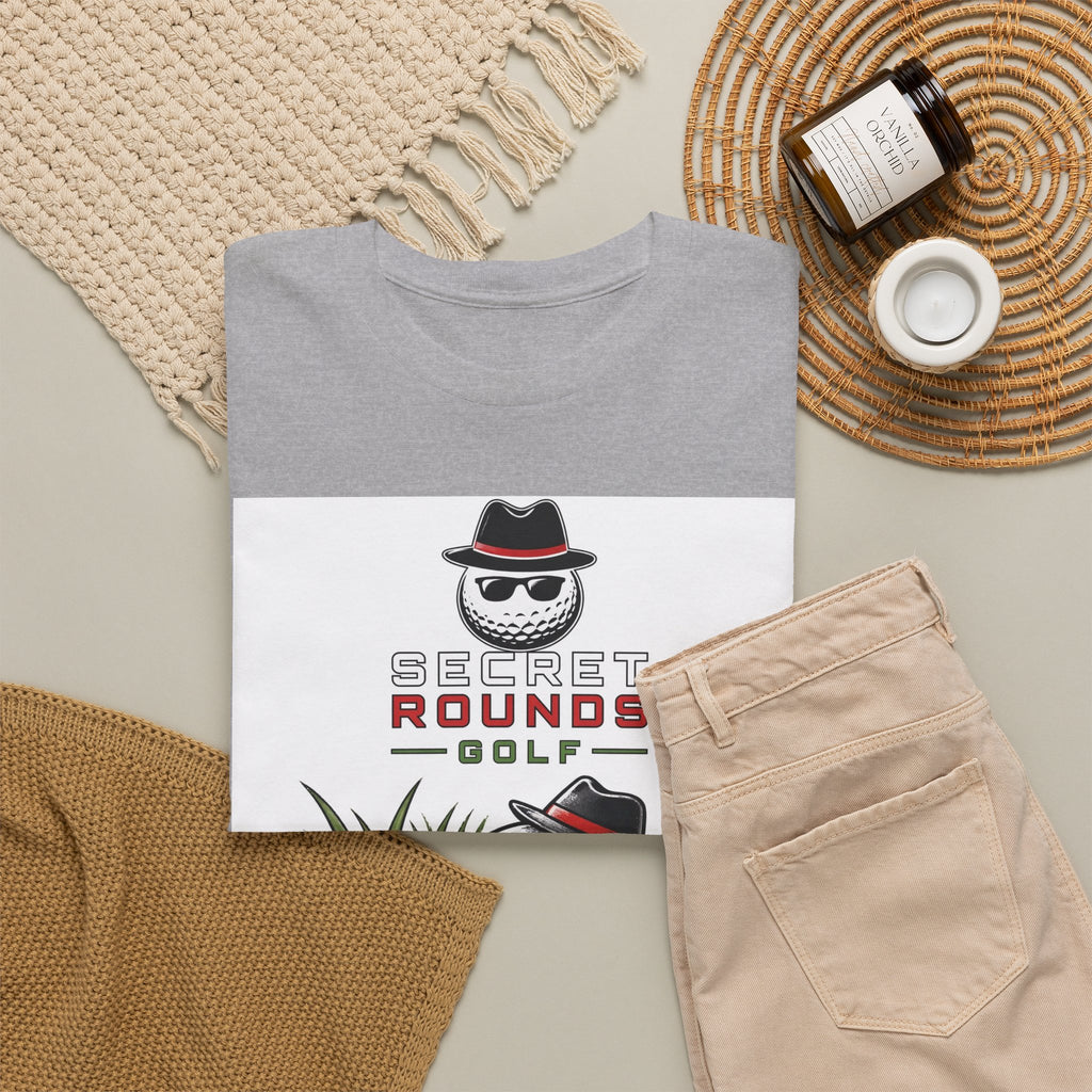 Secret Rounds Golf – Undercover in the Rough (White Unisex Tee)
