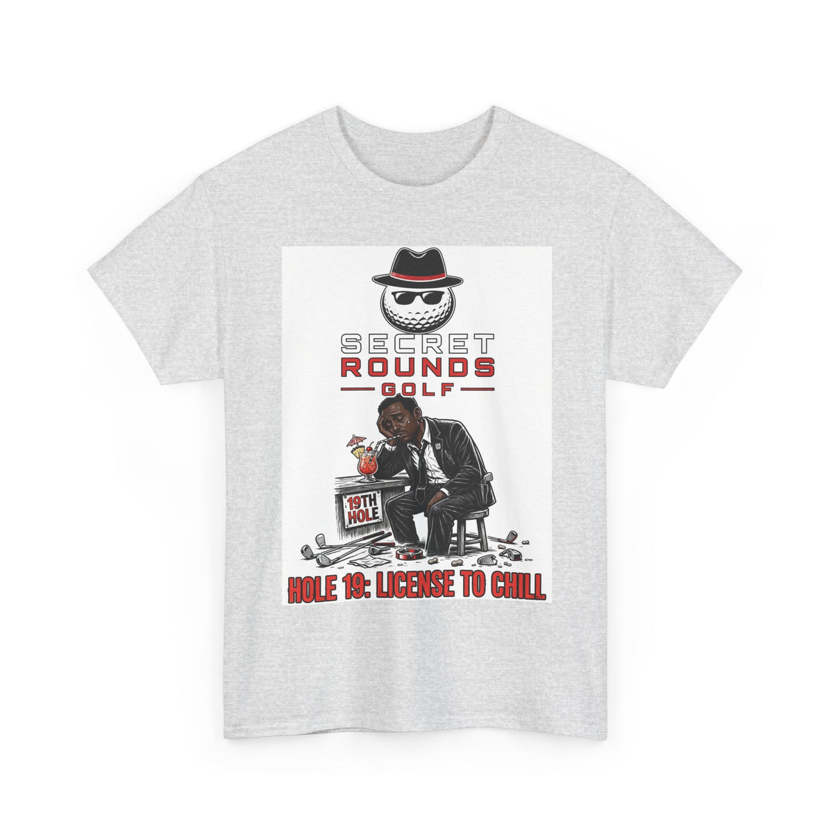 Secret Rounds Golf – License to Chill AA Edition (White Unisex Tee)