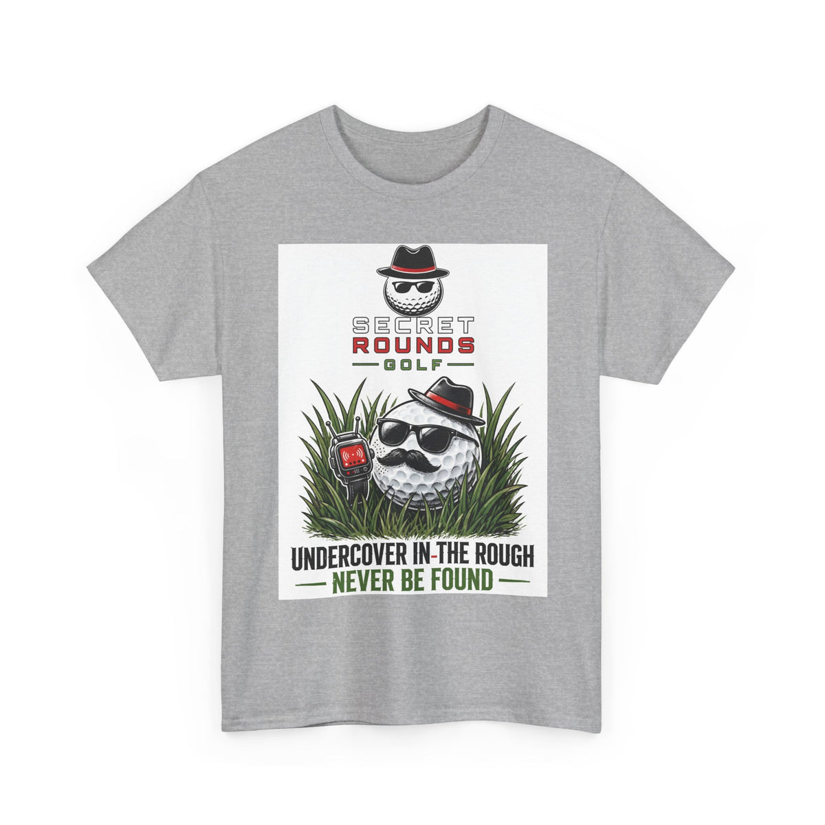 Secret Rounds Golf – Undercover in the Rough (White Unisex Tee)