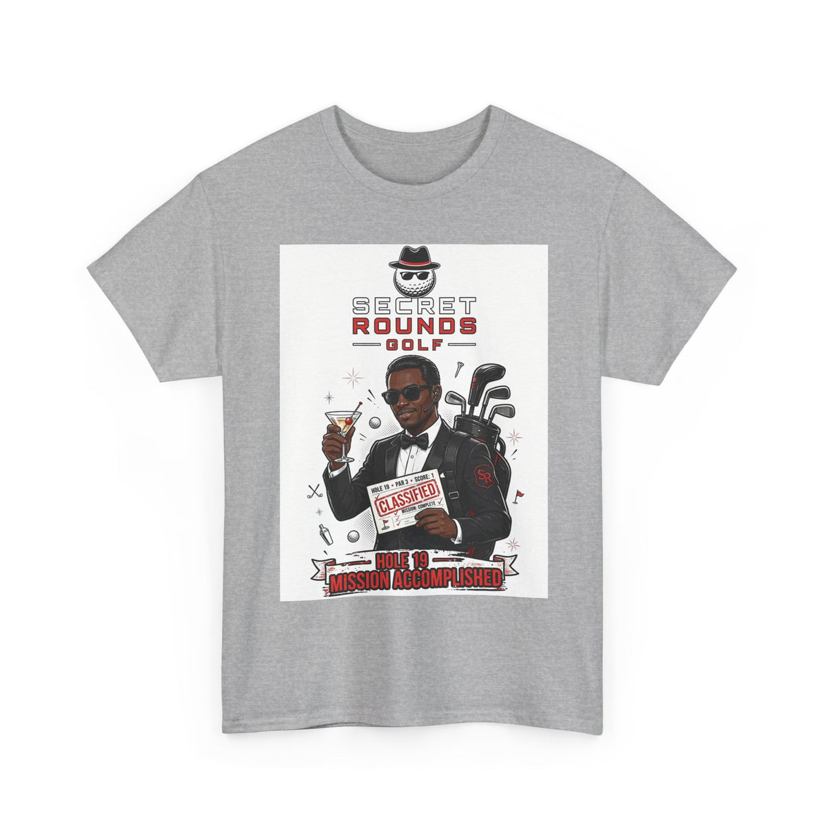 Secret Rounds Golf – Mission Accomplished AA Edition (White Unisex Tee)