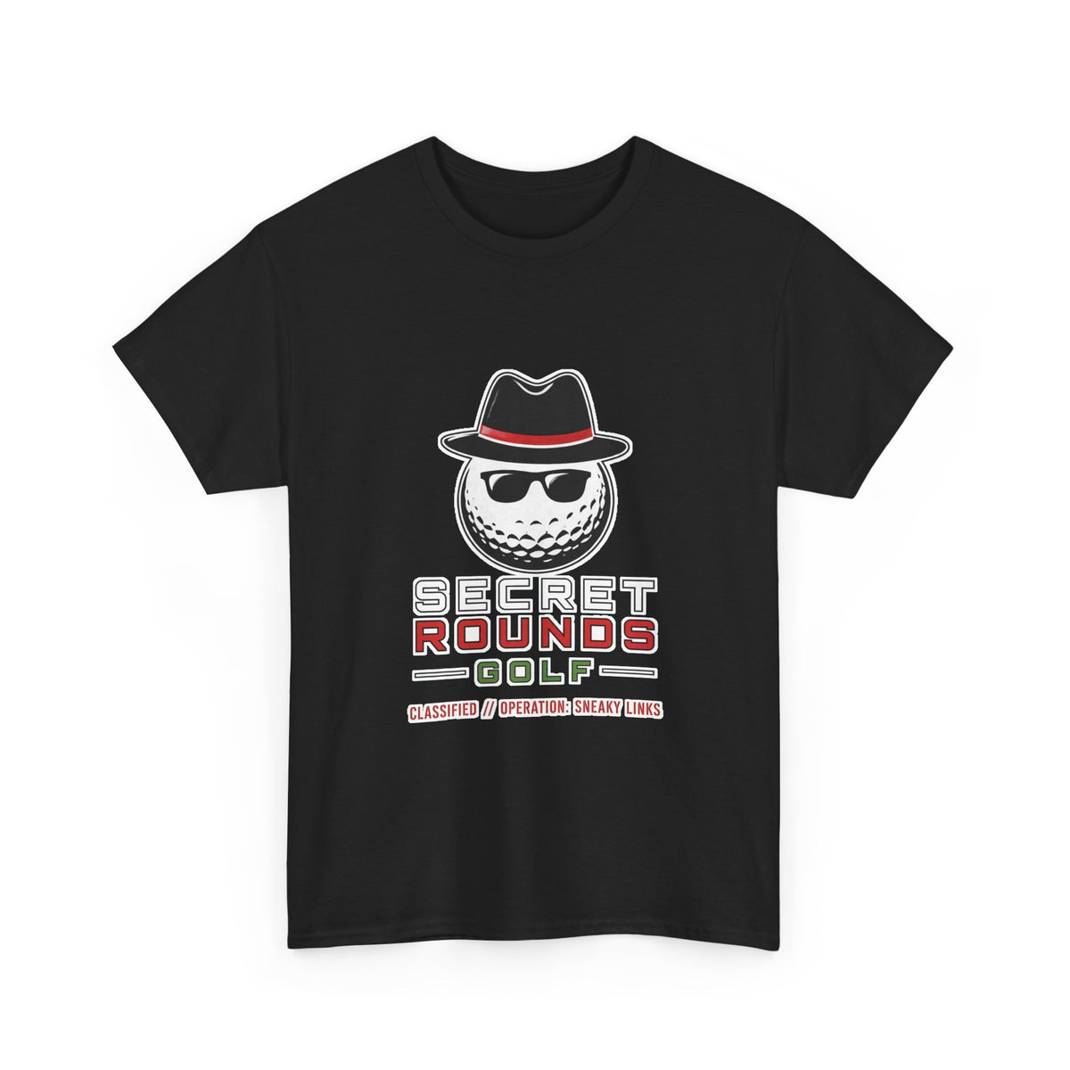Secret Rounds Golf – Operation: Sneaky Links (Black Unisex Tee)