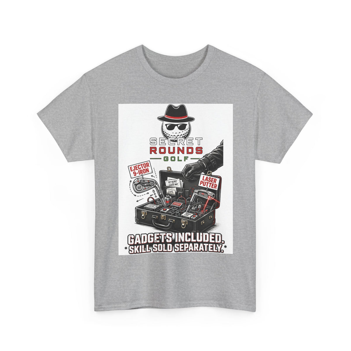 Secret Rounds Golf – Gadgets Included (White Unisex Tee)