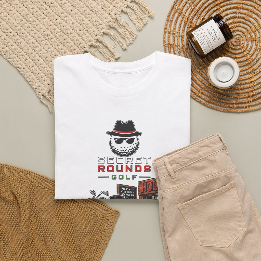 Secret Rounds Golf – Infiltration (White Unisex Tee)