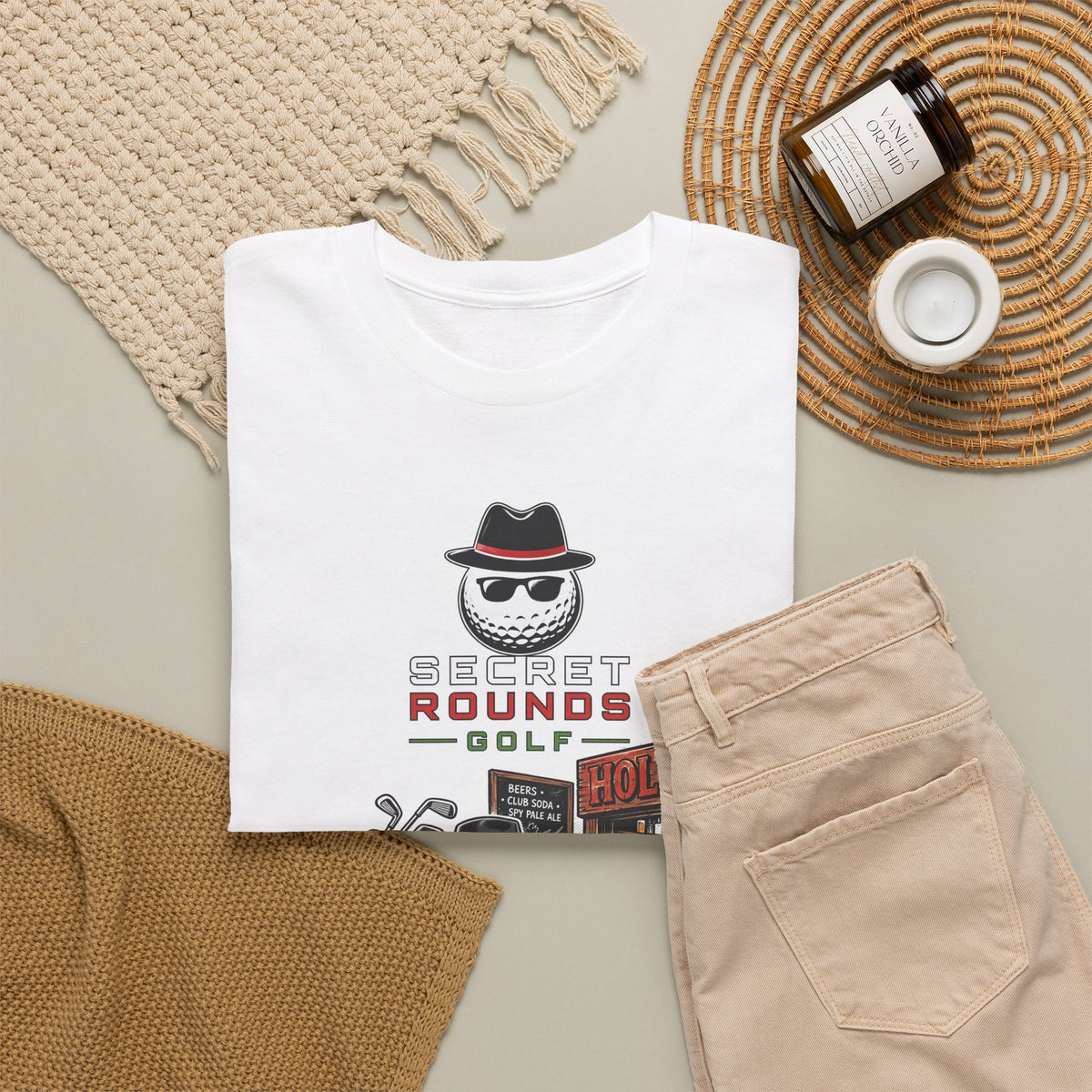 Secret Rounds Golf – Infiltration (White Unisex Tee)