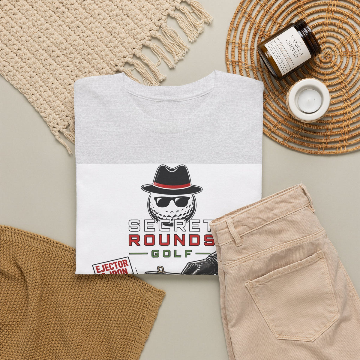 Secret Rounds Golf – Gadgets Included (White Unisex Tee)