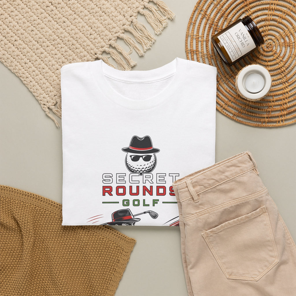 Secret Rounds Golf – License to Shank (White Unisex Tee)