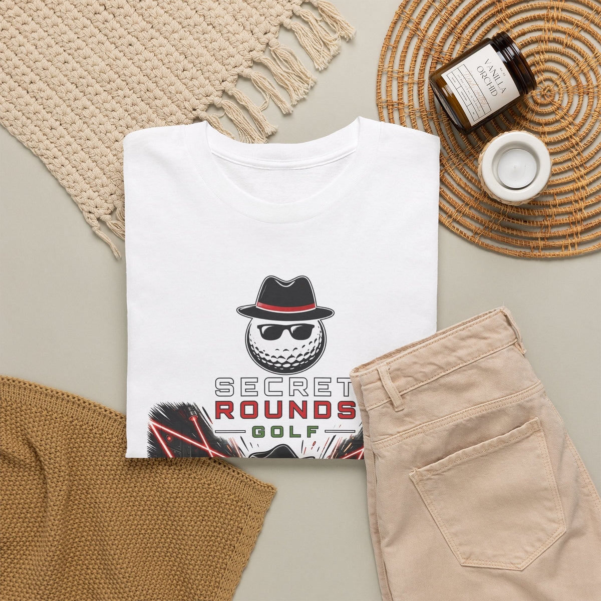 Secret Rounds Golf – The Ace Protocol (White Unisex Tee)
