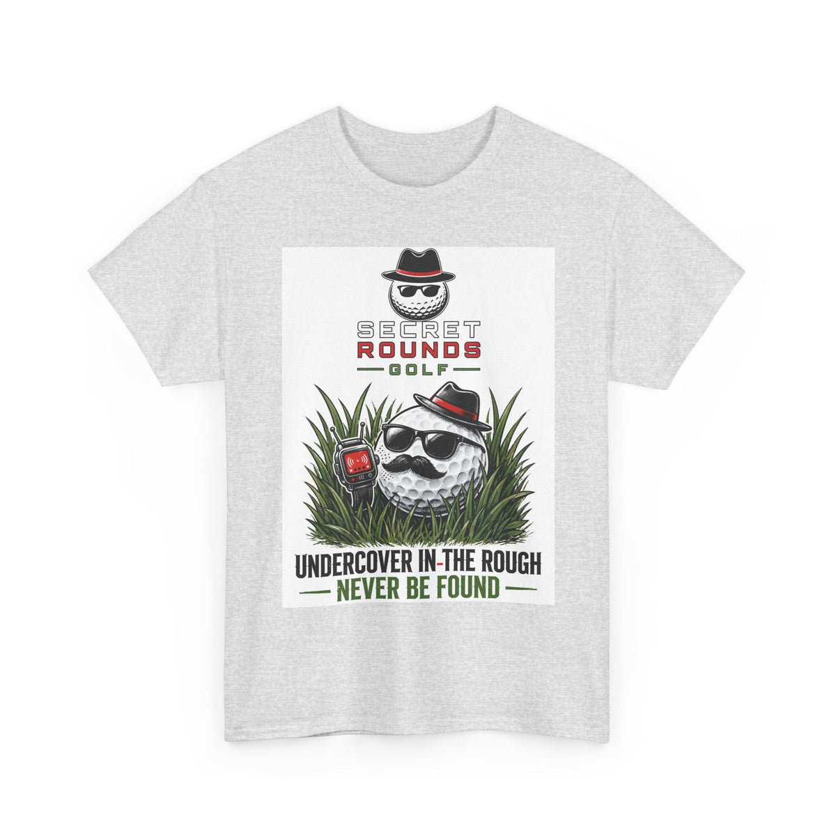 Secret Rounds Golf – Undercover in the Rough (White Unisex Tee)